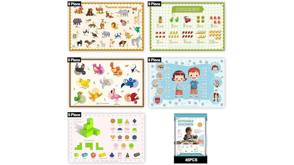 The Ultimate Disposable Placemats for Kids Dining 6 45 pack sticky baby placemats