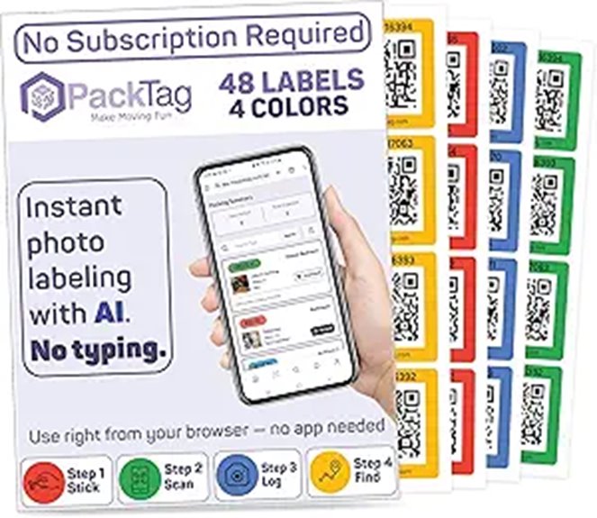 48 color qr tracking stickers