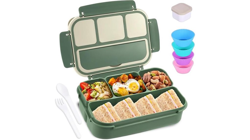 Top Leak‑Resistant Bento‑Style Lunch Boxes for Day Tours 8 4 compartment 40oz bento box