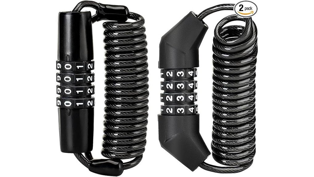 4 digit retractable helmet lock