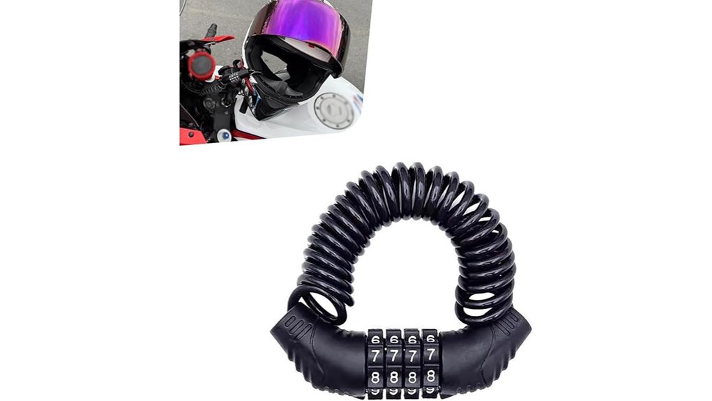 4 digit retractable helmet lock