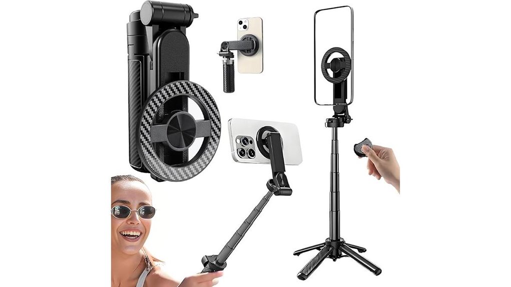 Best Pocket Selfie Sticks With Sturdy Hinges for Tripods 14 4 in 1 magnetic remote stick