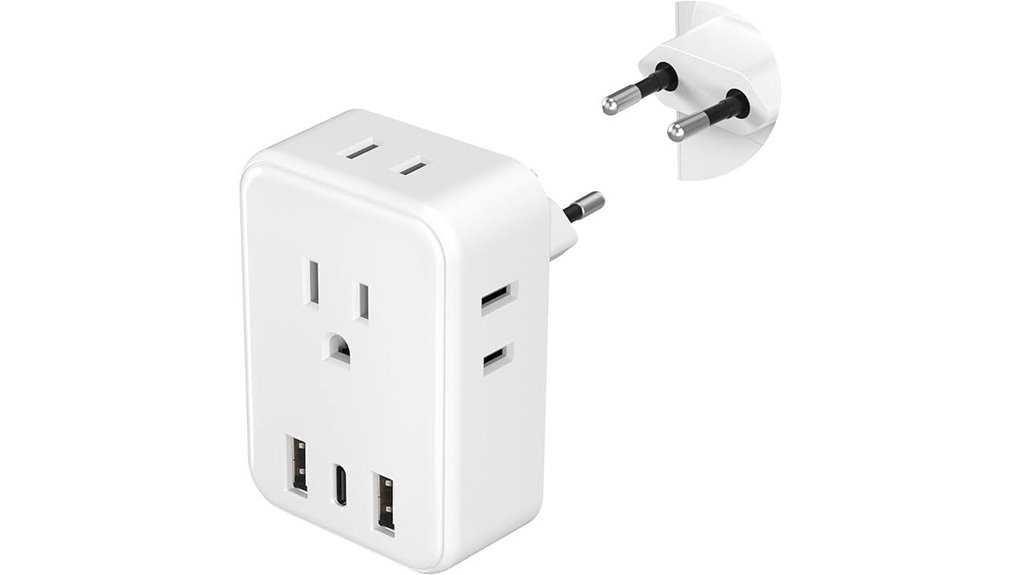 Top Travel Adapters with Grounded Outlets for Safer Hotel Stay 13 4 outlet euro usb adapter