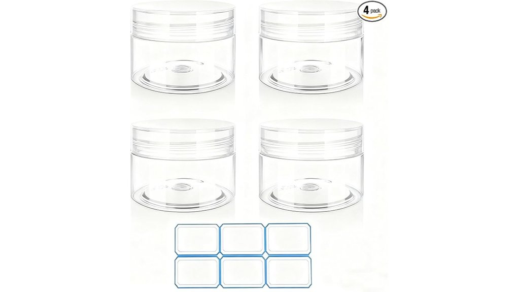 Travel Jars for Creams: Wide Mouth, Tight Seal Essentials 6 4 pack 1oz leakproof containers