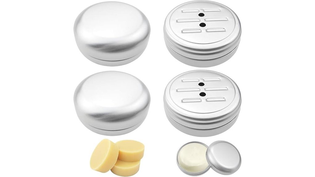 Best Refillable Shampoo‑Bar Tins: Rust‑Free, Great Drainage 1 4 pack aluminum soap dishes