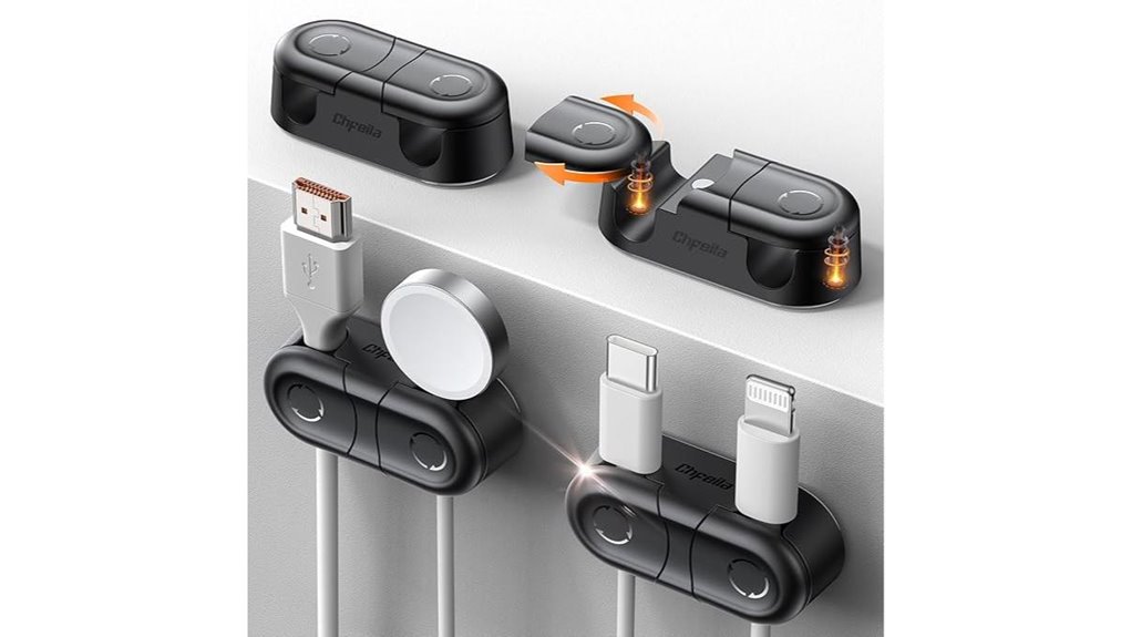 Hotel Desk Setup Hacks: Magnetic Cable Clips That Keep It Tidy 11 4 pack dual slot magnetic clips