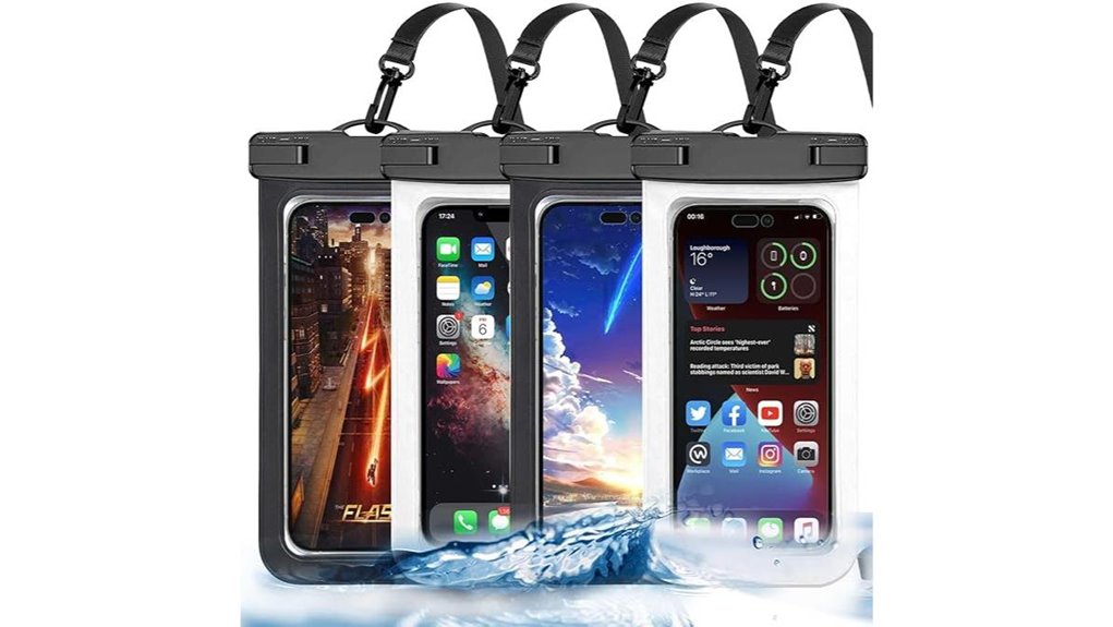 Top Waterproof Phone Pouches That Capture Clear Photos 11 4 pack ip68 black white pouch