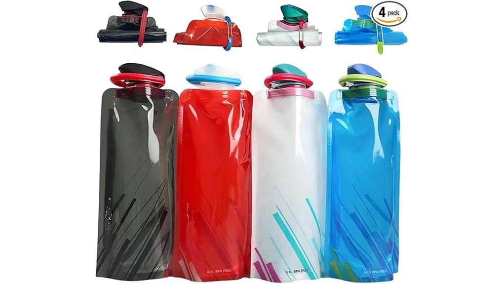 Foldable Water Bottles Airports That Pass Security Blindly 3 4 pack leakproof 24oz bottles