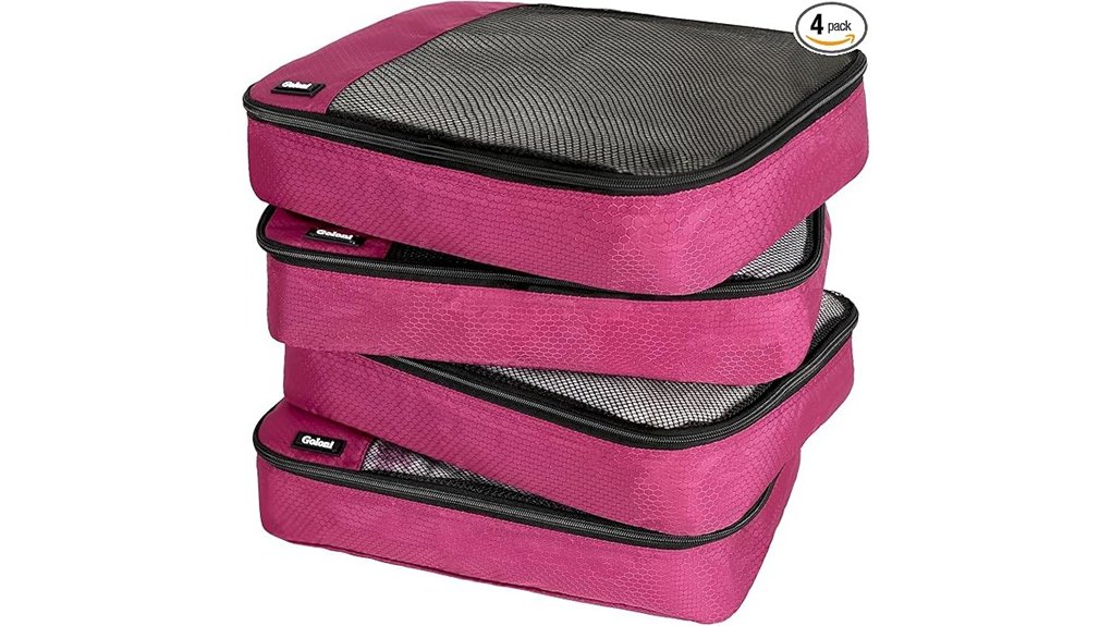 4 pack pink packing cubes