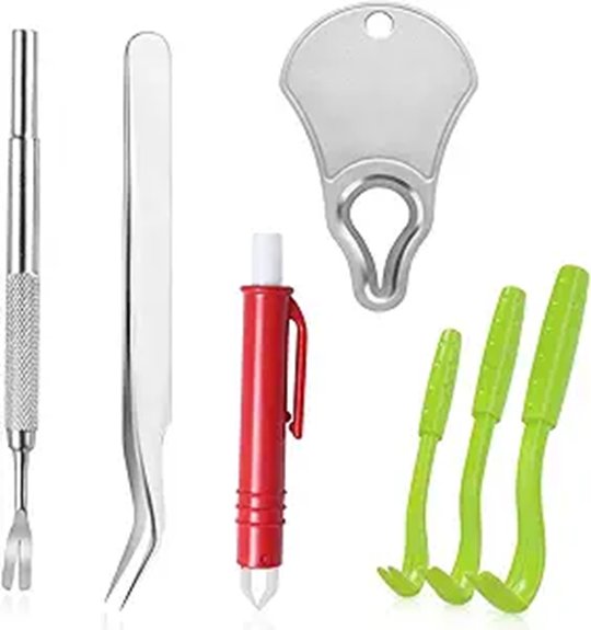4 pack stainless tick tweezers