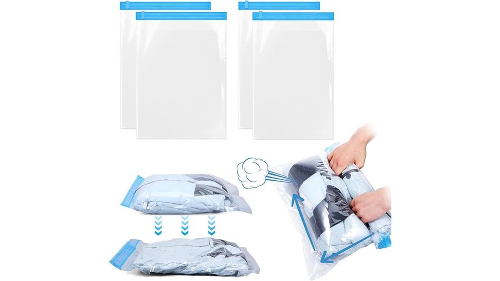 The Best Roll‑Up Vacuum Bags That Free Your Closet From Clutter 14 4 pack travel roll up compression
