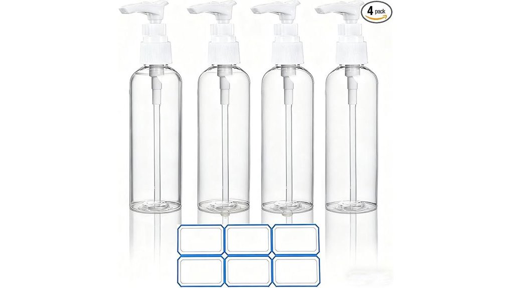 Top Clear Refillable Pump Bottles for Travel You Must Try 1 4 pack tsa approved 100ml pump