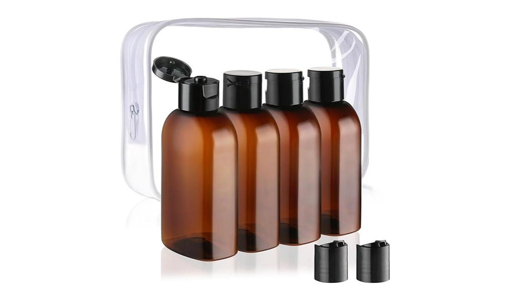 Leakproof Travel Bottles for Shampoo: Flip or Screw Cap 14 4 pack tsa travel bottles
