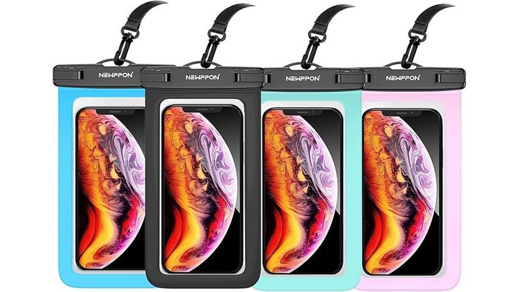 Waterproof Phone Pouches (Touchscreen Works) Keep Device Safe 9 4 pack waterproof phone lanyard