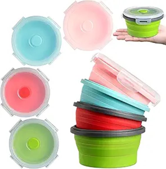 4 piece collapsible silicone bowls