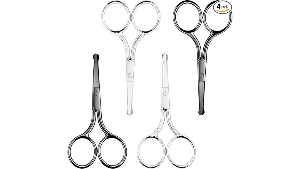 TSA‑Friendly Scissors with Rounded Tips for Travel Grooming 6 4 piece nose scissors safety