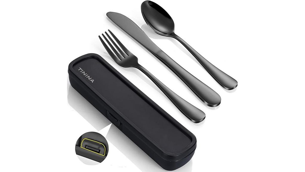 Travel Cutlery Sets with Case: Lightweight & Durable Choices 2 4 piece stainless travel cutlery