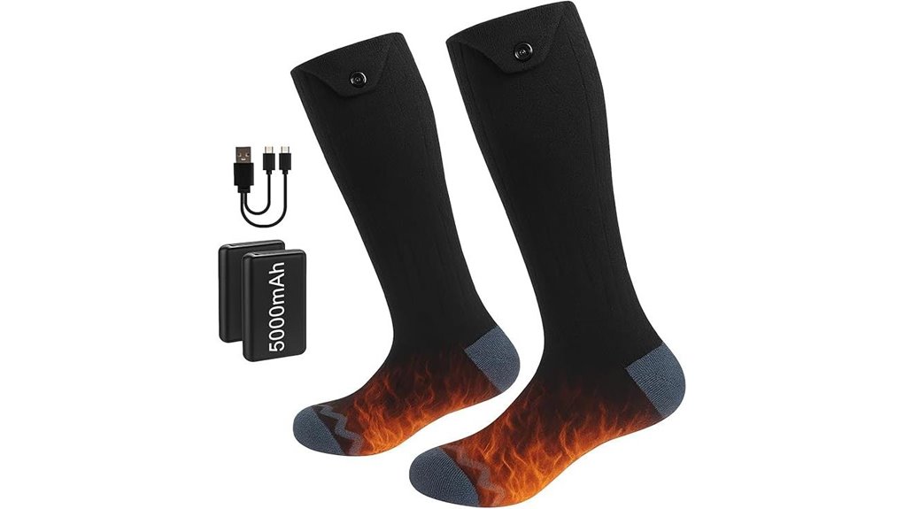 Best Heated Socks to Keep Warm in Freezing Weather 13 4 setting 5000mah heated socks