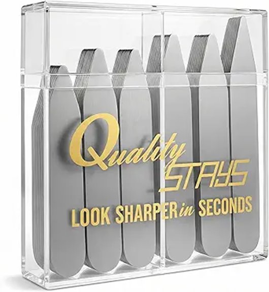 Collar Stays (Metal Travel Set) That Keep Your Shirts Crisp 1 4 size stainless steel collar