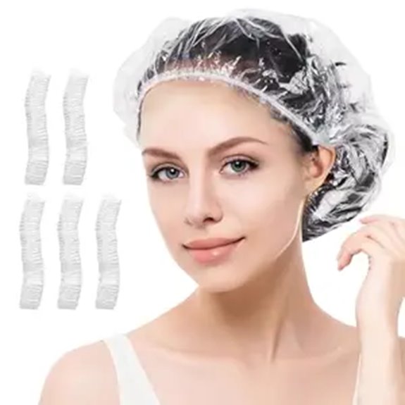 Disposable Toiletry Caps and Covers for Extra Leak Prevention 9 50 clear waterproof caps