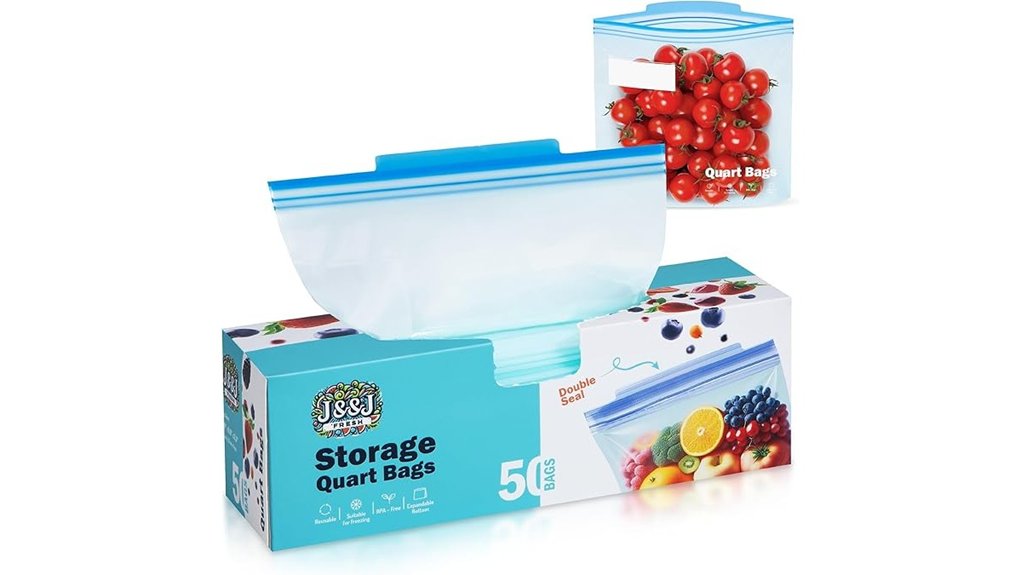 Clear Quart-Size Bags That Don't Split – Thick Seams 12 50 pack bpa free quart bags