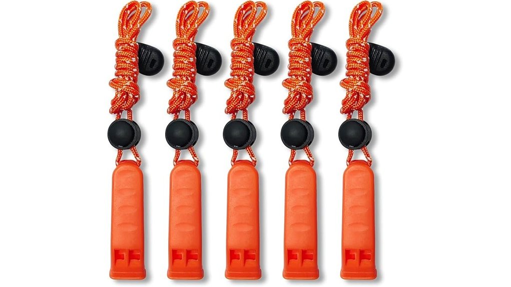 Best Small Durable Travel Safety Whistles for Travelers 6 5 pack 120db survival whistle