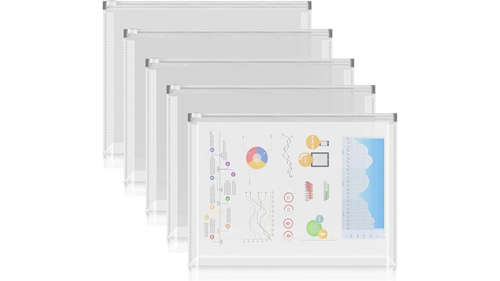 Best Zip Pouches for Travel Receipts and Tickets (Easy Sort) 4 5 pack a4 poly zip