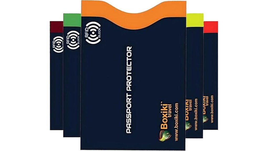 Durable, Thin RFID-Blocking Passport Sleeves for Secure Travel 6 5 pack navy rfid sleeves