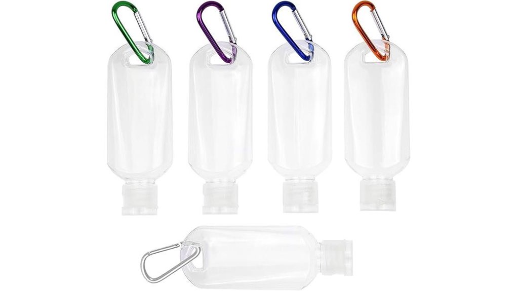 Best Hand Sanitizer Bottles Clip‑On & Refillable for Travel 6 5 pack portable sanitizer keychain