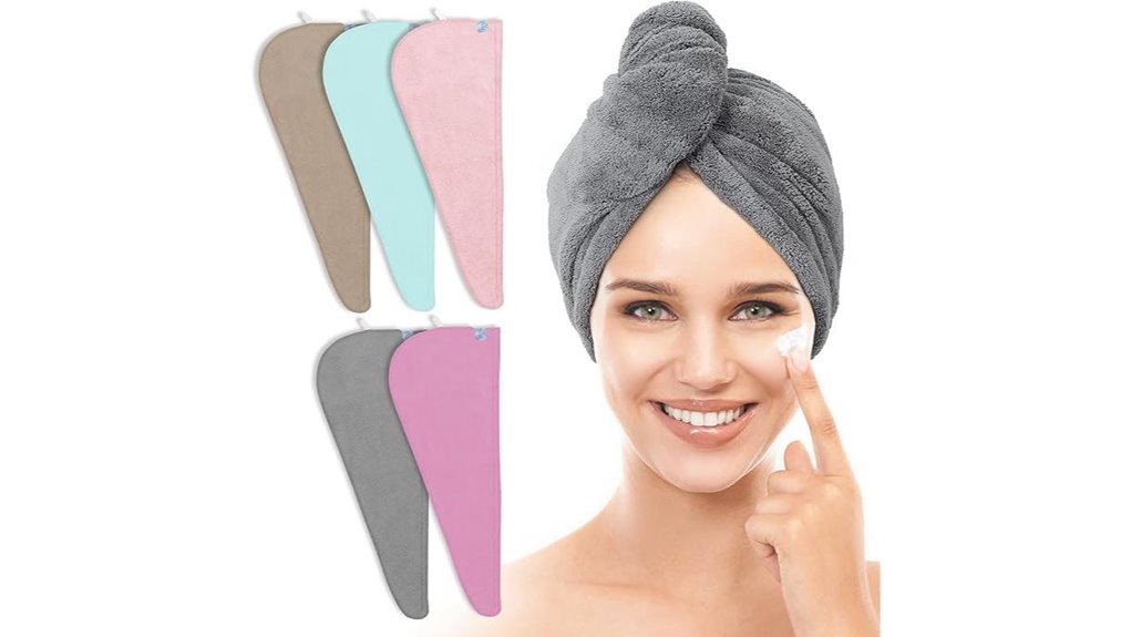 Microfiber Hair Towels (Quick Dry Turbans) That Save Hours 12 5 pack quick dry microfiber towels