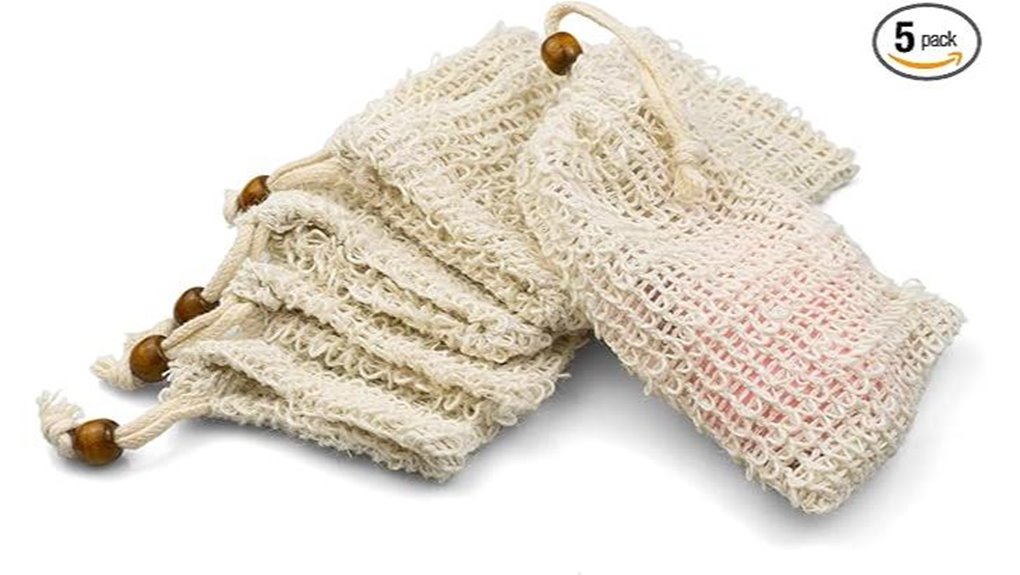 The Best Bar-Soap Pouches That Drain While Hanging 10 5 pack reusable sisal bags