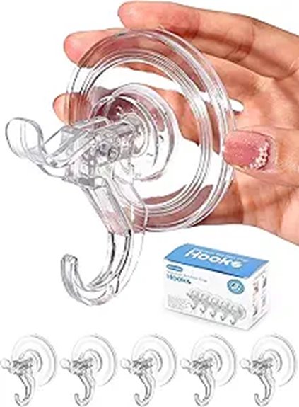 Strong‑Grip Suction Hooks That Stick in Traveler Bathrooms 9 5 pack transparent suctionhooks 11lbs