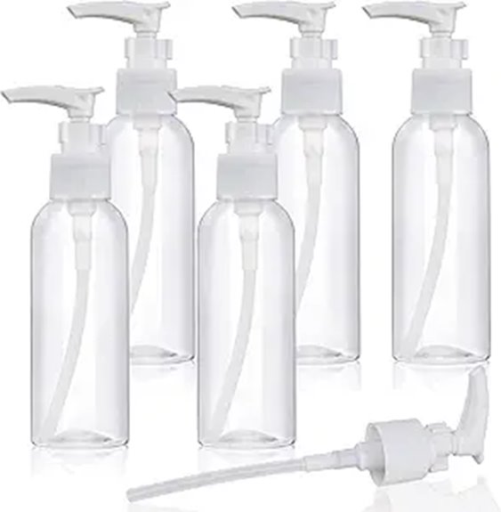 Leakproof Travel Pump Bottles (Lotion-Friendly) That Keep Your Essentials Safe 11 5 pack white travel pump bottles