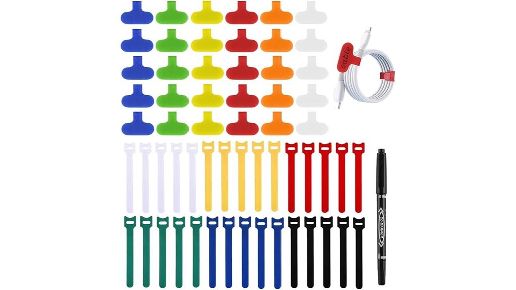 Reusable Cable Labels for Travel Kits (Color-Coded) Stay Tidy 2 60 labels marker ties