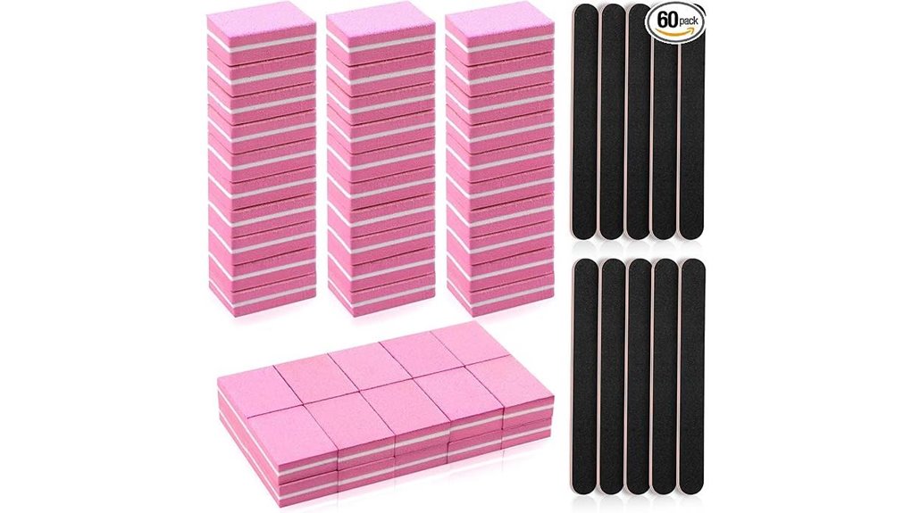 Must-Have Nail Buffer Block Set (Mini) for Every Nail Artist 7 60 pack pink black nail buffers