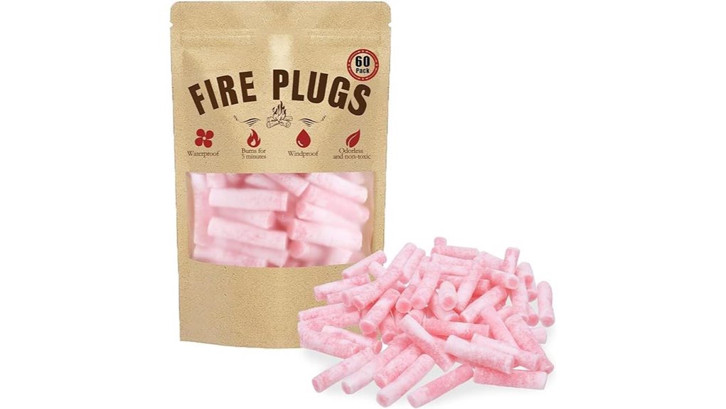 Weatherproof Pocket Fire Starters for Travelers & Campers 10 60 pack waterproof non toxic firestarters