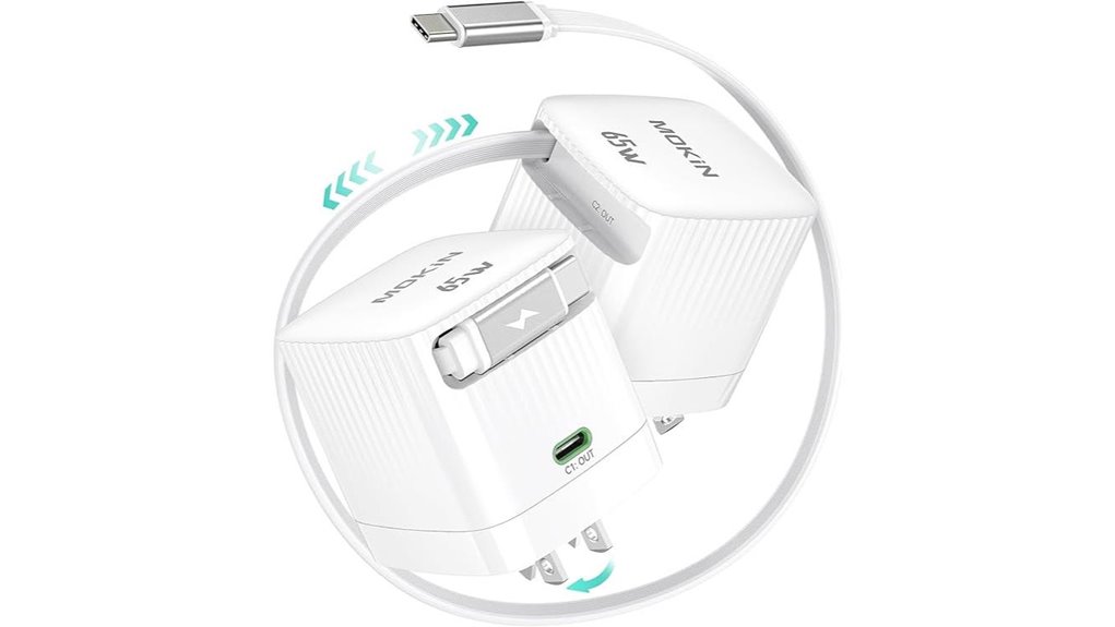 Best GaN Chargers With Retractable Plug (Compact) For Travel 3 65w gan retractable charger