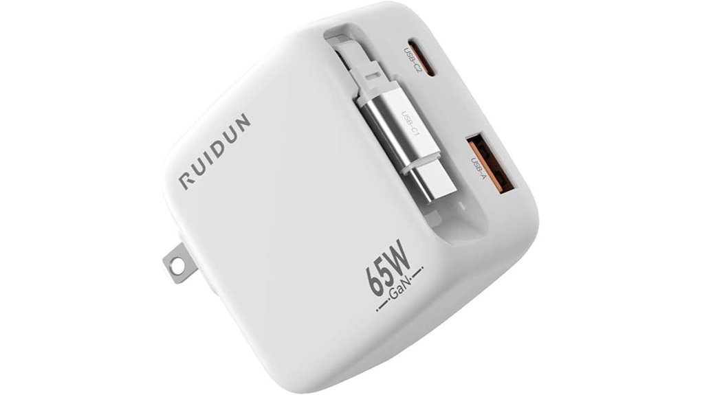Best GaN Chargers With Retractable Plug (Compact) For Travel 12 65w retractable usb c charger