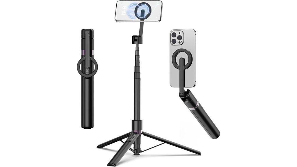 Quick-Setup Portable Phone Tripods with MagSafe Mounts 3 68 inch magnetic selfie tripod