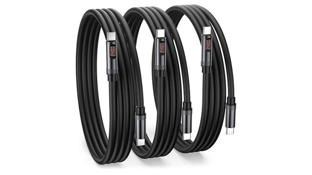 Top USB‑C Cables with Wattage Displays for Power‑Savvy Users 15 6 6ft 3 pack usb c cable