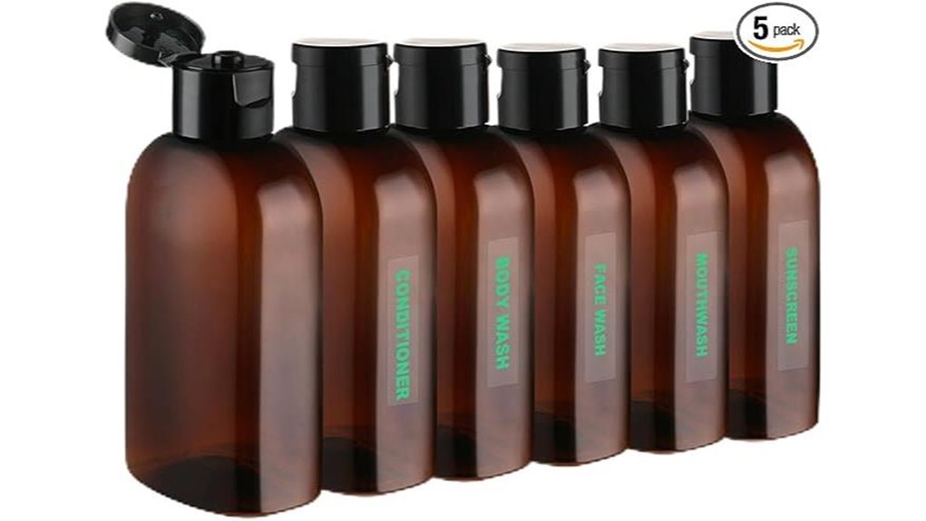 6 pack tsa shampoo bottles