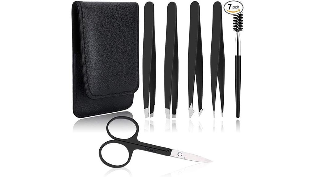 6 piece professional tweezers kit