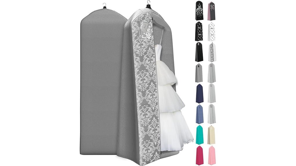 Best Dress Bags That Won't Crease on Your Wedding Trip 5 72 inch grey white wedding bag