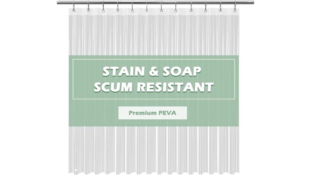 Shower Curtain Liner (Mildew-Resistant) That Keeps Mildew Away 5 72x72 clear peva liner