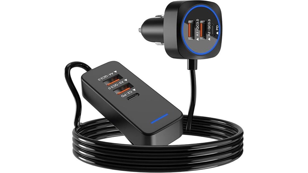 Fast‑Charging USB‑C Car Chargers for Road‑Trip Power 4 76w qc3 0 car multi port