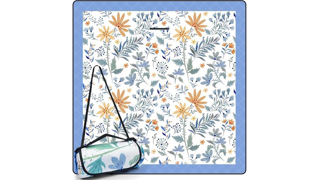 79 inch waterproof white floral blanket