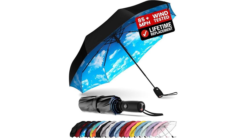 Top Compact Travel Umbrellas for Windy Cities 3 85 mph windproof auto fold umbrella