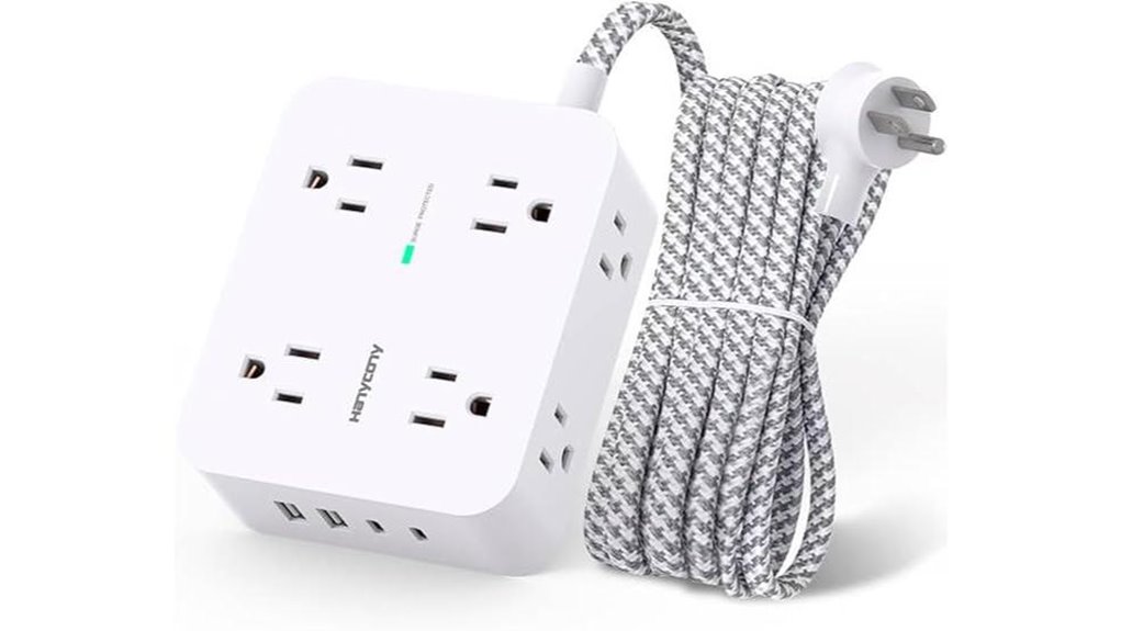 Travel Surge Protector with USB-C: Stay Powered on the Go 11 8 outlet 4 usb surge protector