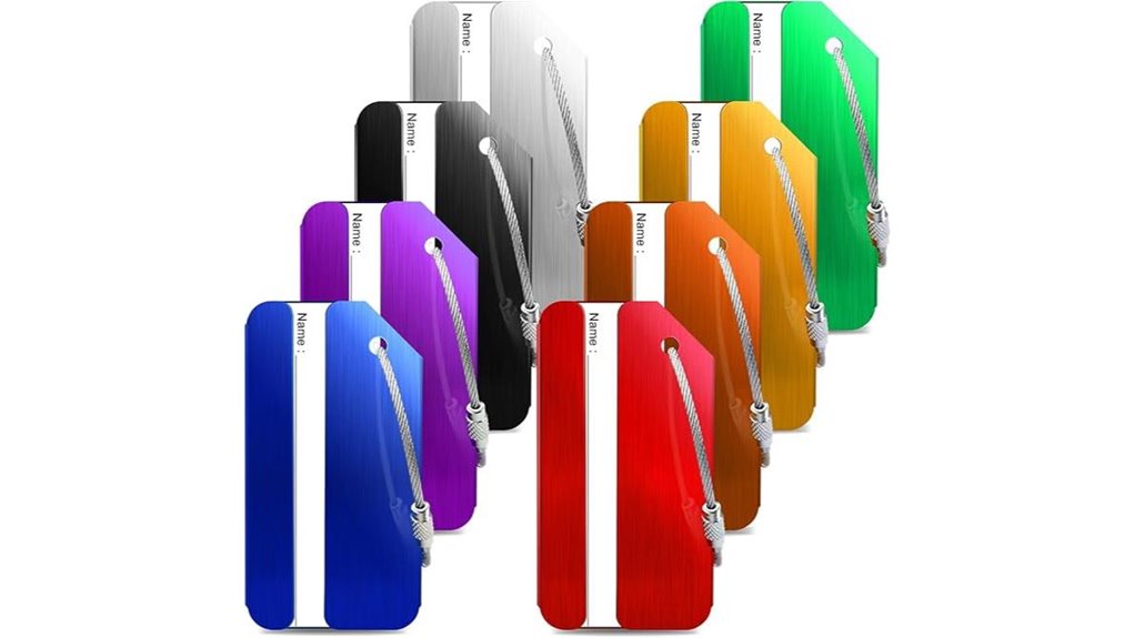8 pack aluminum luggage tags