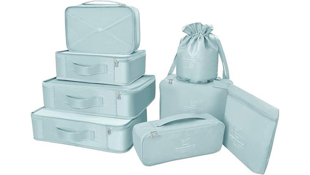 8 pack waterproof packing cubes